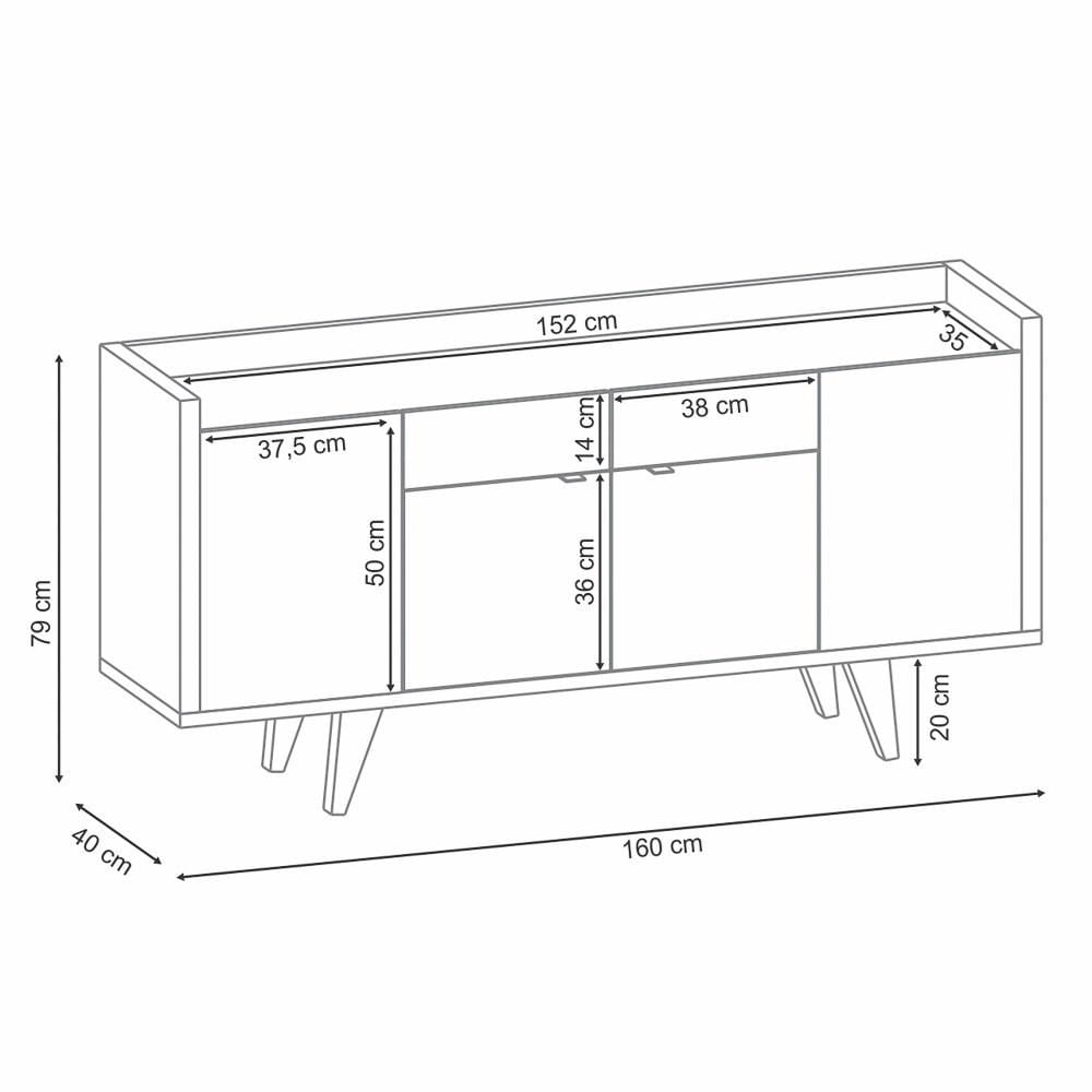 Conjunto Sala de Jantar Cristaleira Órfeo e Buffet Sinfonia Off White/Nature - Mpozenato