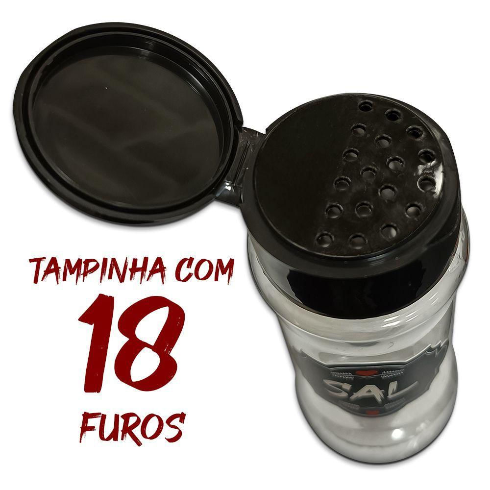 Pote Tempero Kit 14 Potes+24 Etiquetas Adesivas Preta