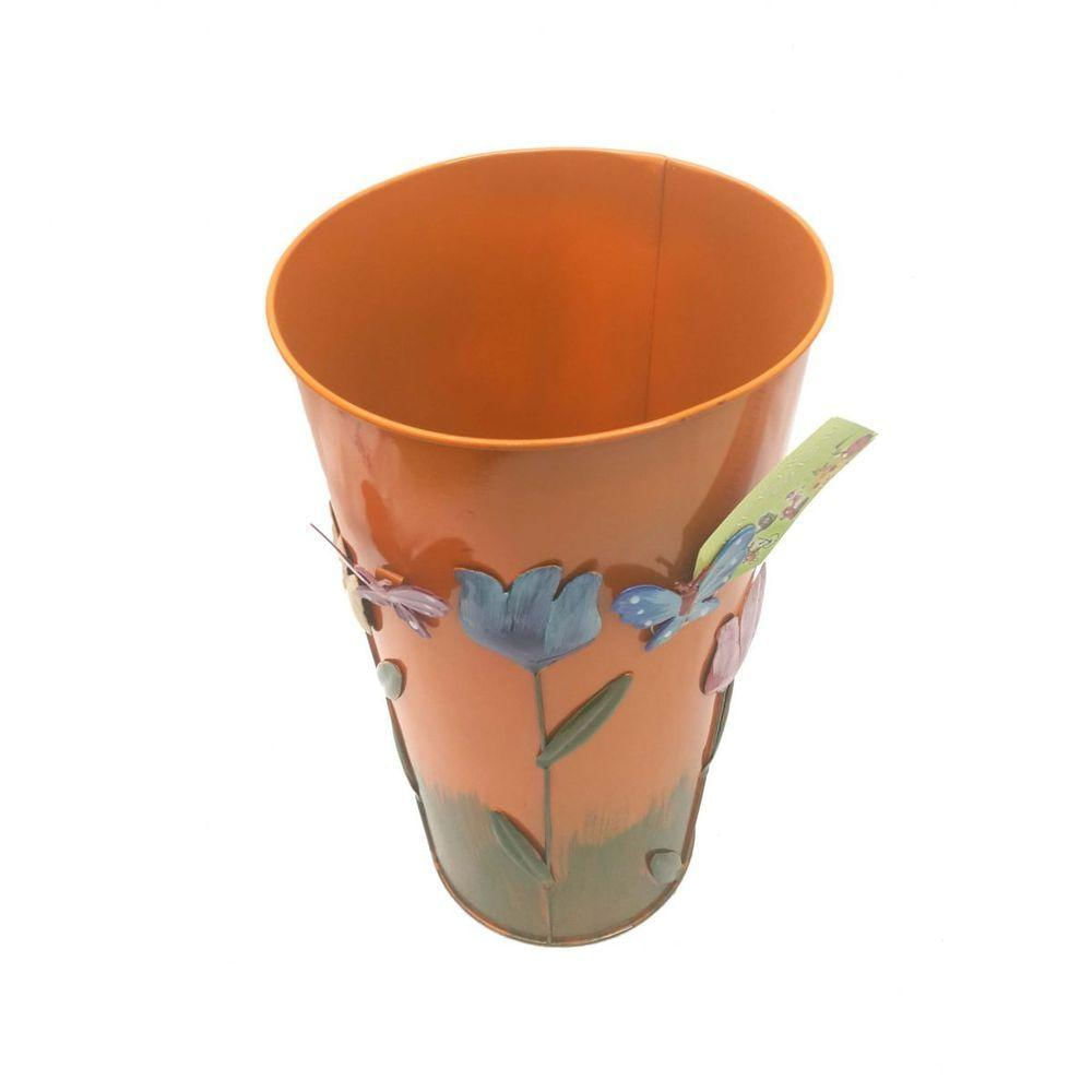 Vaso Metal Enfeite Jardim Quintal Varanda Passaro Flor