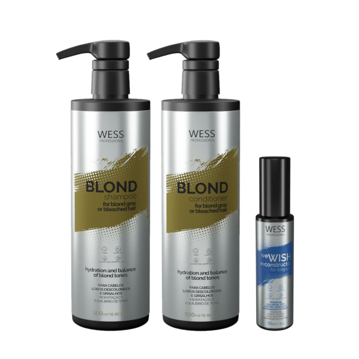 Kit Wess Blond SH 500ml + Cond 500ml + We Wish 50ml