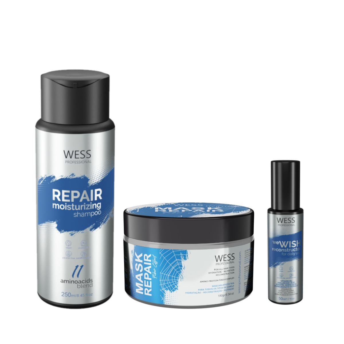 Kit Wess Repair SH 250ml + Mask 180g + We Wish 50ml