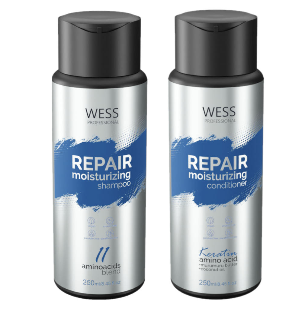 Wess Kit Repair Shampoo e Condicionador + we Wish Reconstrutor