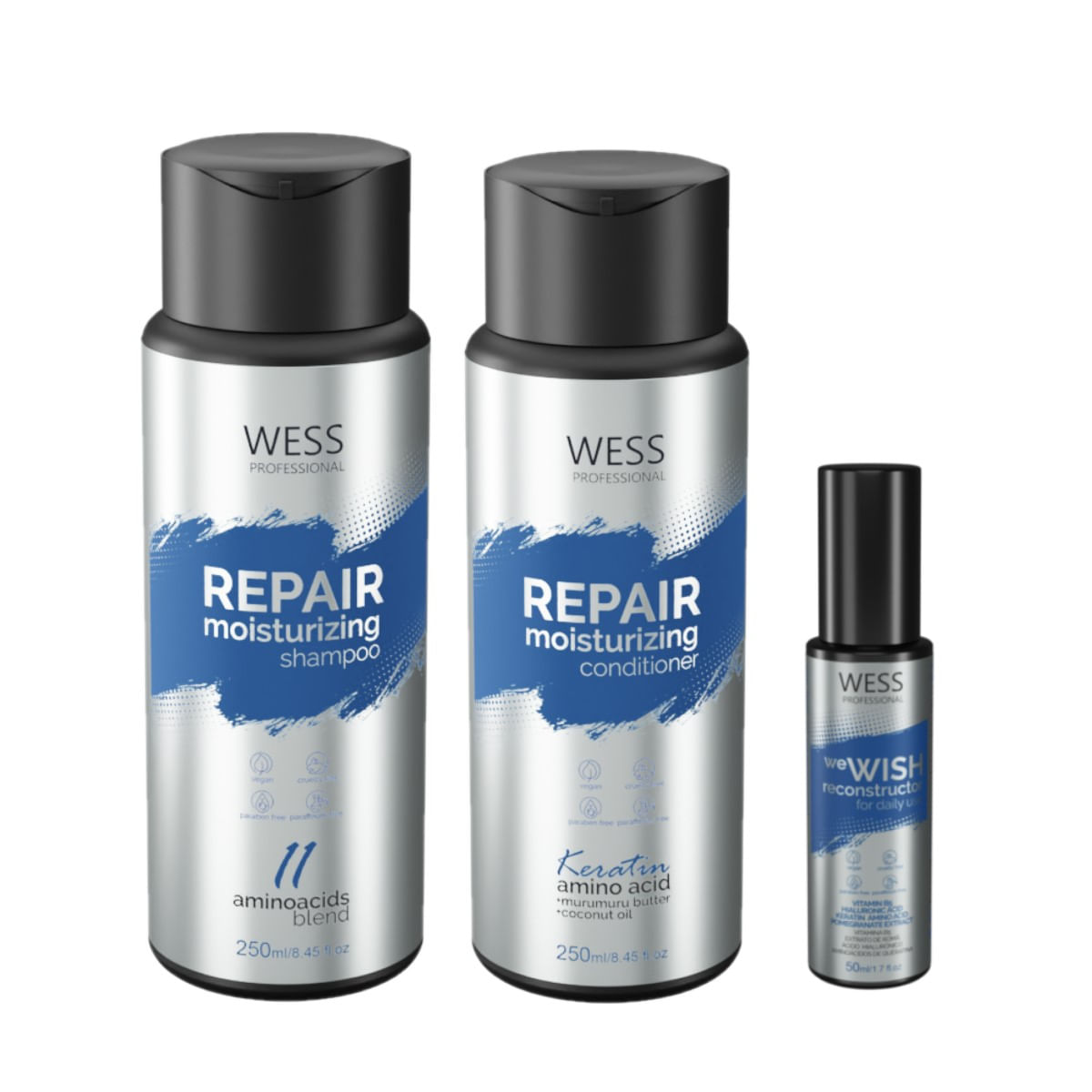 Kit Wess Repair SH 250ml + Cond 250ml  + We Wish 50ml