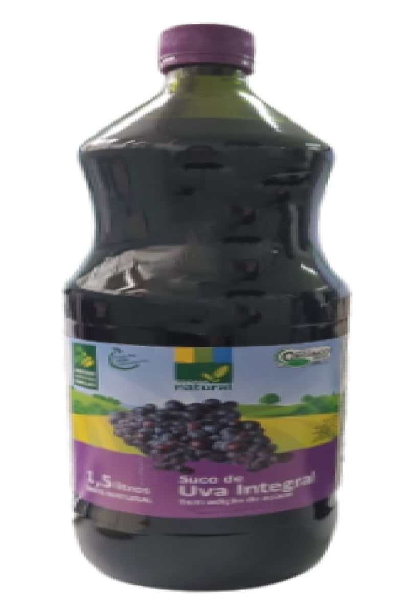 Suco de Uva (Bordô) Integral 100% Fruta Orgânico Sem Adição de Açúcar Coopernatural 1,5L