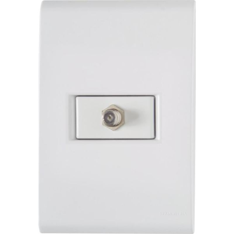Conjunto 4x2 com 1 Tomada TV/SAT Coaxial Tramontina Liz Branco