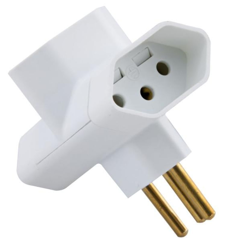 Plugue T 2P+T 10 A 250 V Tramontina Branco