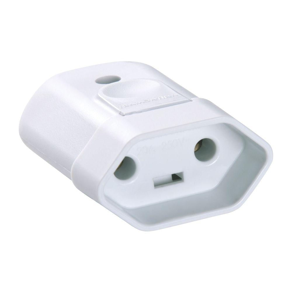 Plugue Femea 2P 20 A 250 V Tramontina Branco
