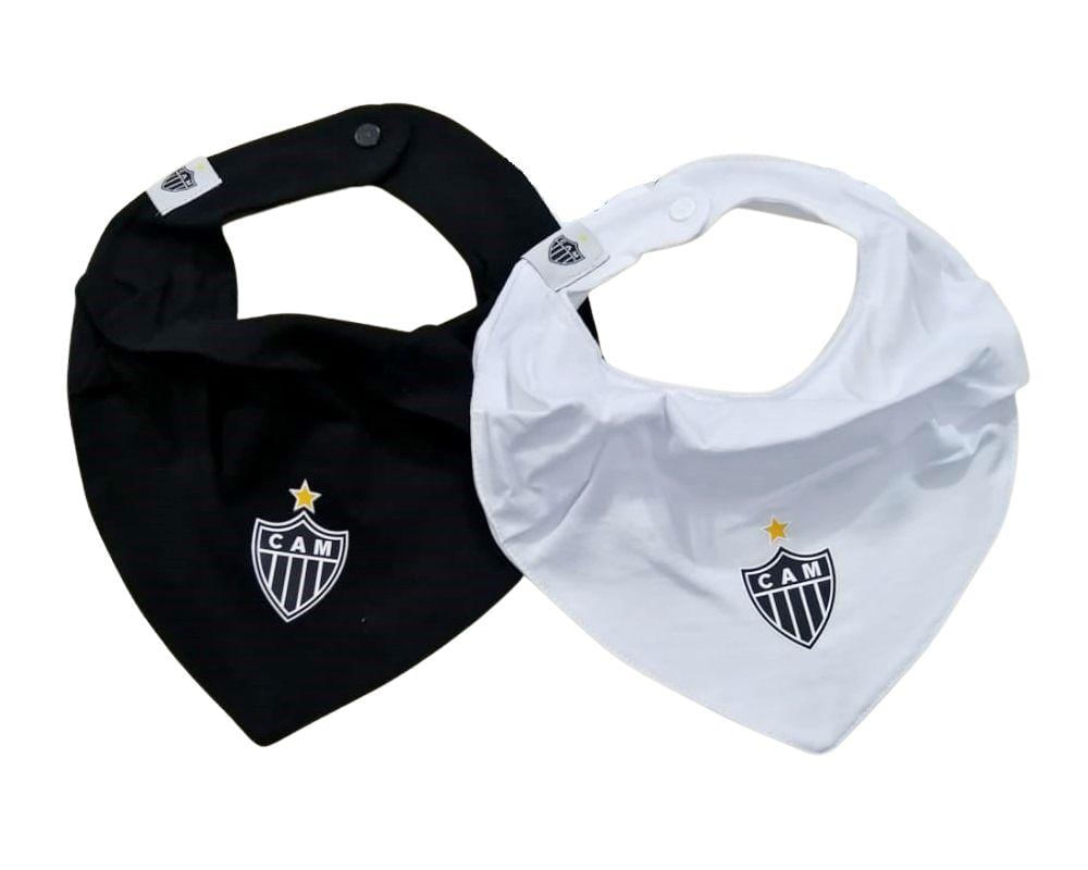 Kit Babador Bandana Atlético MG Preto e Branco Oficial