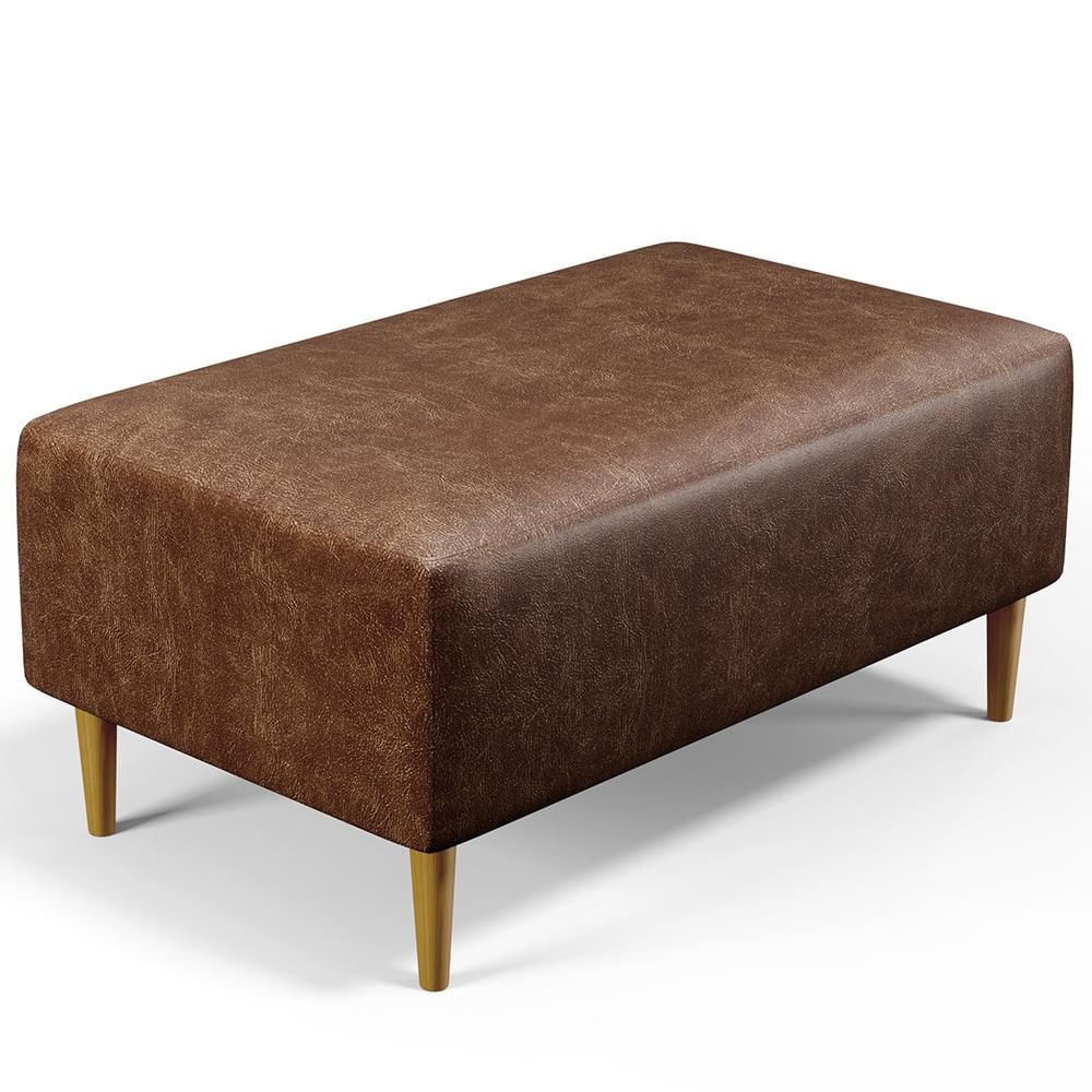 Puff Decorativo Sala de Estar Cléo W01 Pés Palito 90 cm Couríssimo Marrom - Lyam Decor