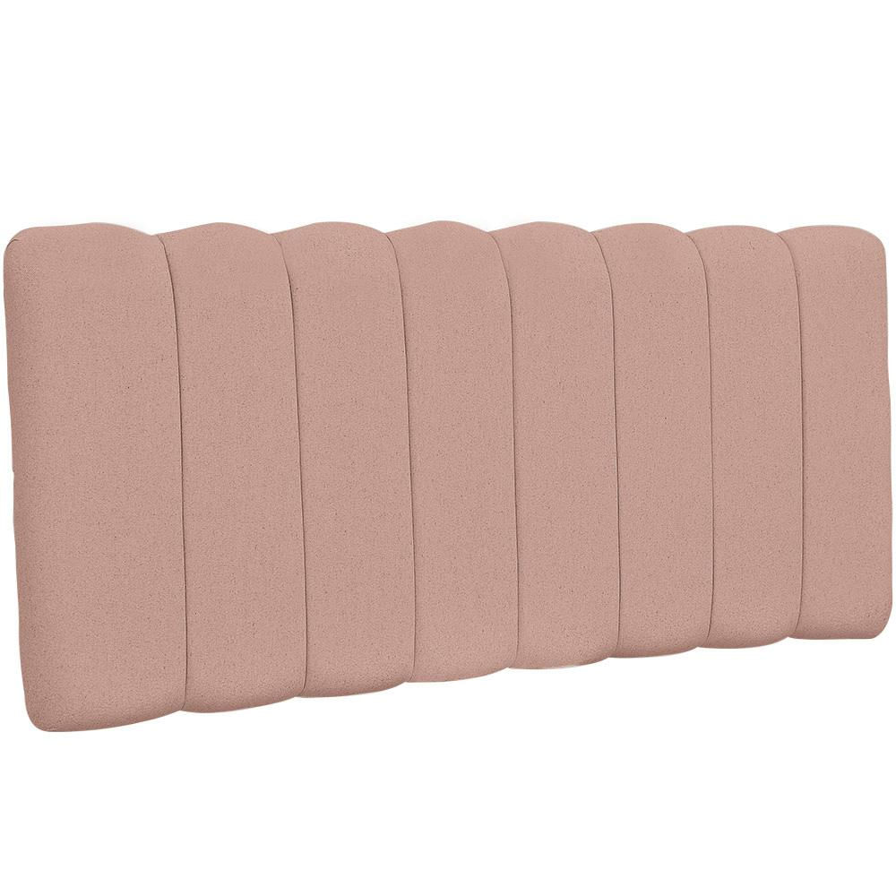 Cabeceira Cama Box Painel Casal 140 cm Dubai W01 Linho Rosê - Lyam Decor