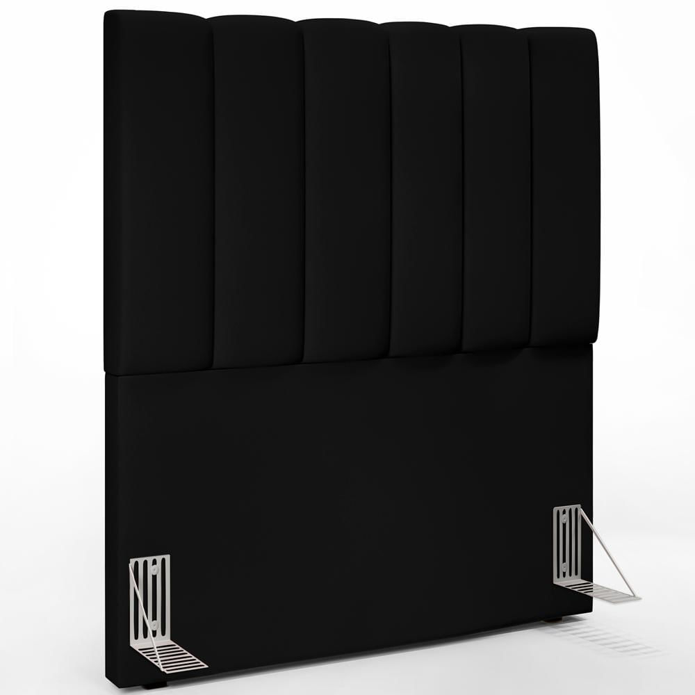Cabeceira Cama Box Solteiro 100 cm Dália W01 Suede Preto - Lyam Decor