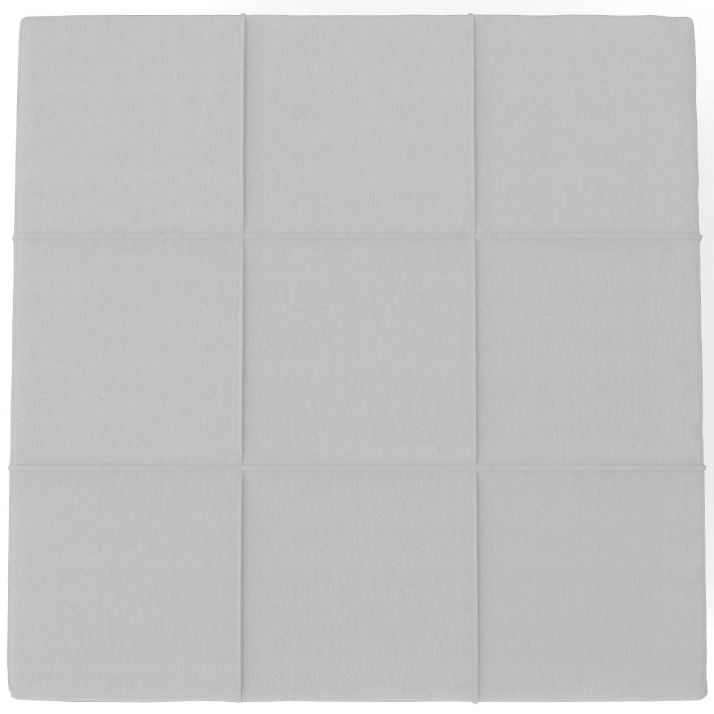 Kit 02 Puffs Decorativos Para Sala de Estar Quadrado Milano 90x90cm W01 Linho Cinza - Lyam Decor