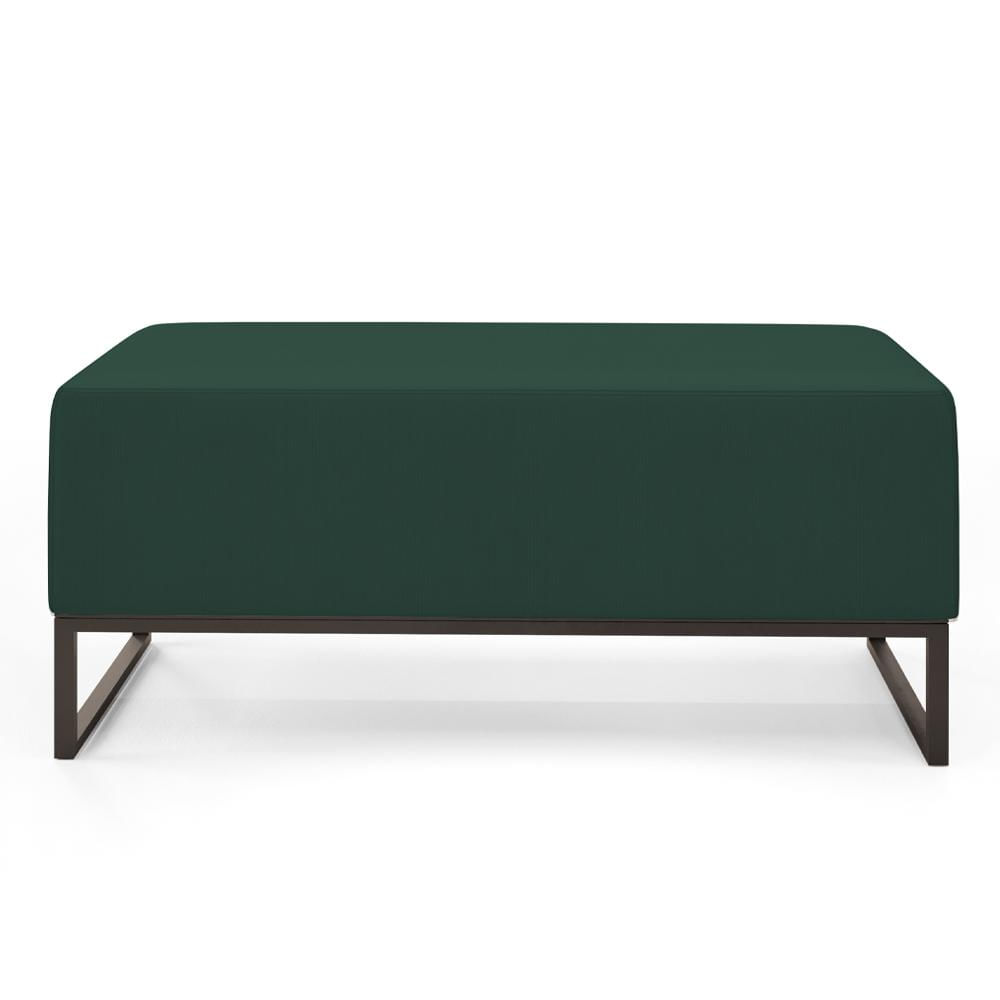 Kit 02 Puffs Decorativo Para Sala de Estar Cléo W01 Base Ferro 90 cm Suede Verde Musgo - Lyam Decor