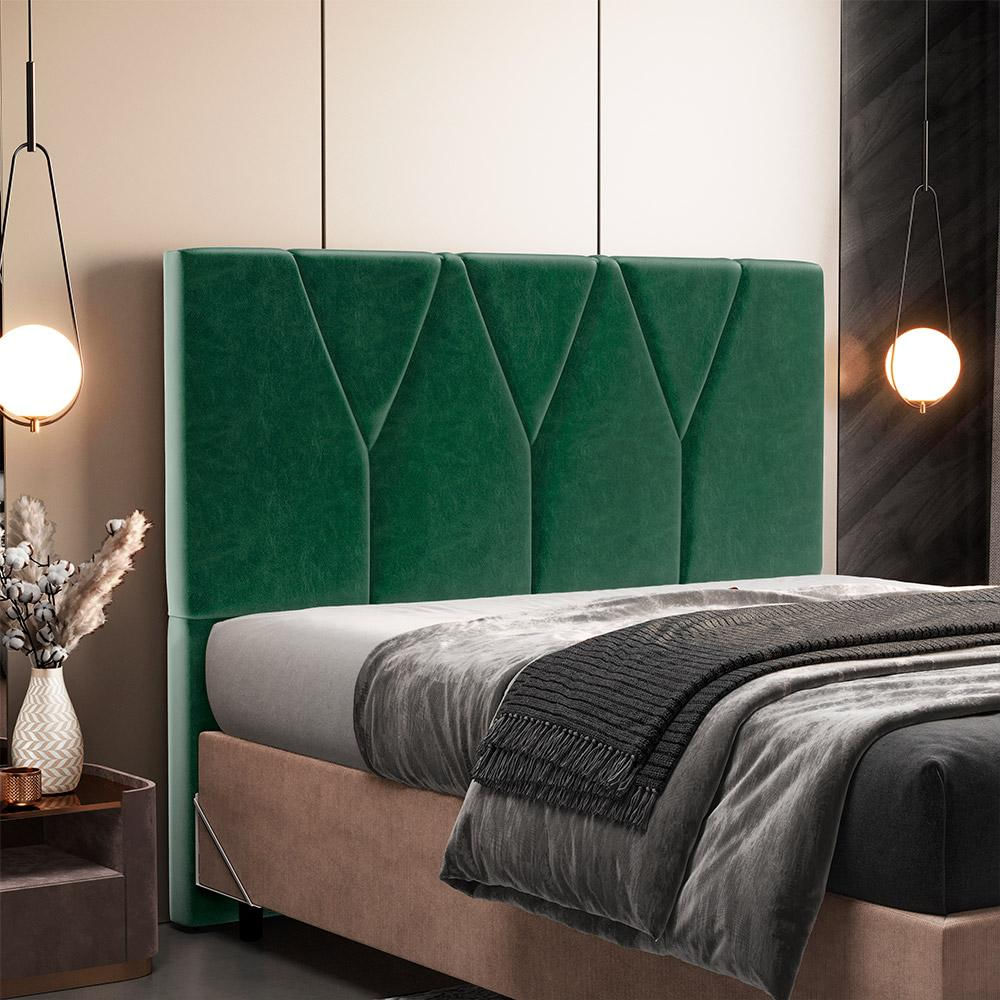 Cabeceira Cama Box Casal King 195 cm Aurora W01 Facto Verde Musgo - Lyam Decor