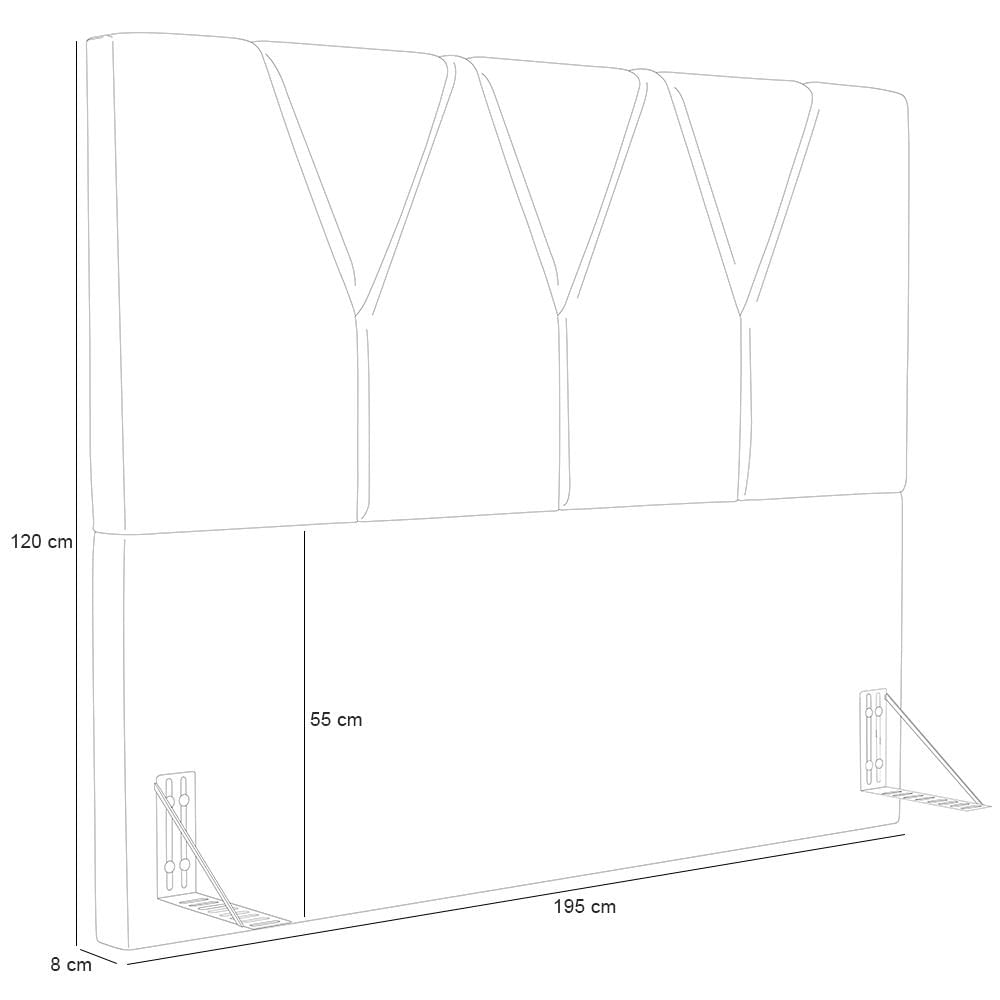 Cabeceira Cama Box Casal King 195 cm Aurora W01 Facto Verde Musgo - Lyam Decor