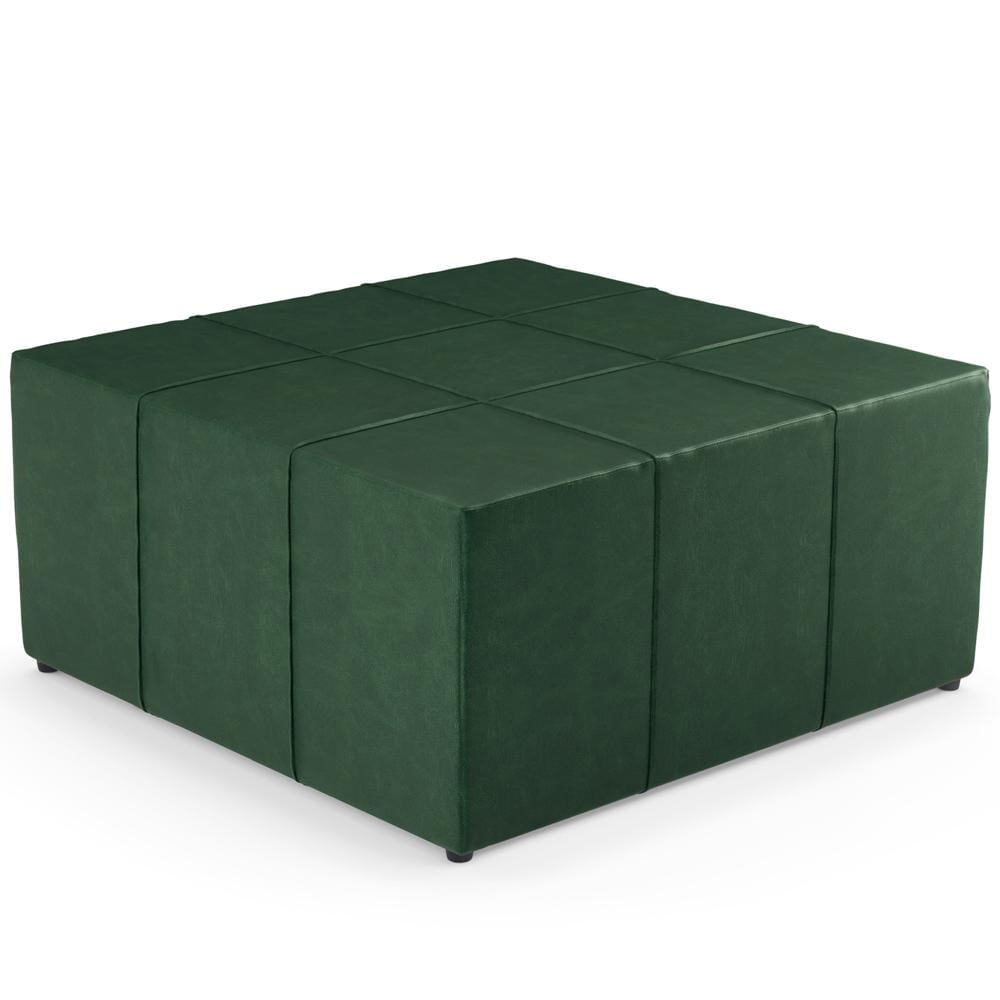 Puff Decorativo Para Sala de Estar Quadrado Milano 90x90cm W01 Facto Verde Musgo - Lyam Decor