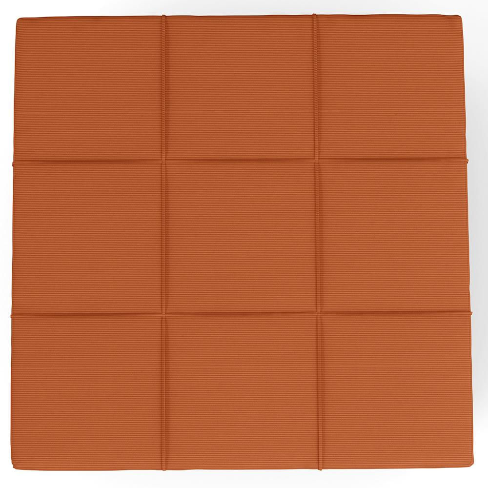 Puff Decorativo Para Sala de Estar Quadrado Milano 90x90cm W01 Tecido Terracota - Lyam Decor