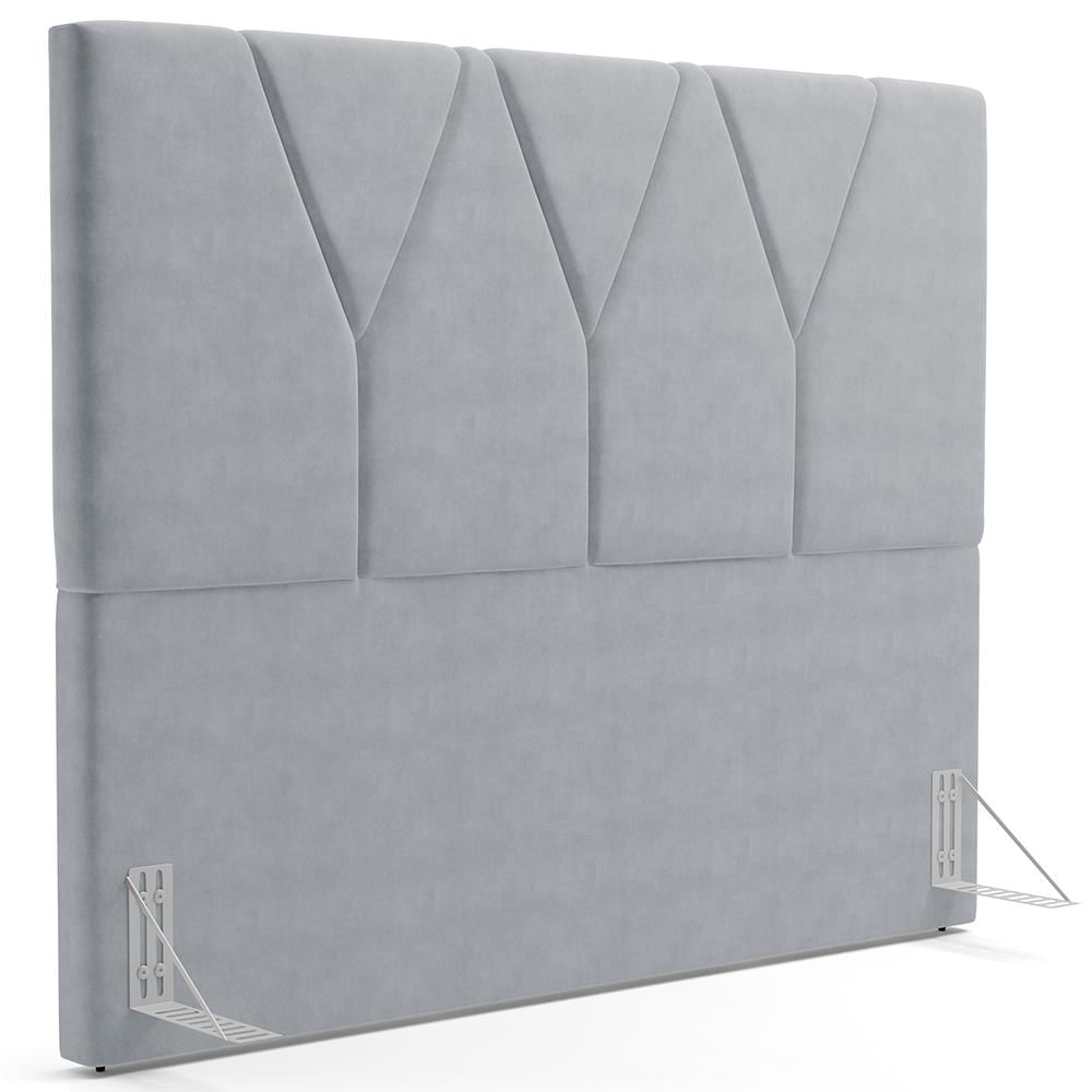 Cabeceira Cama Box Casal King 195 cm Aurora W01 Suede Cinza - Lyam Decor