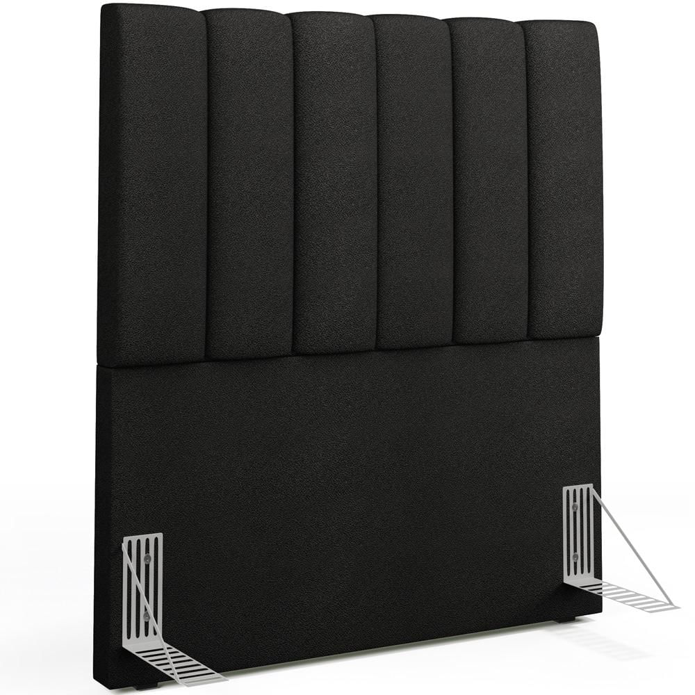 Cabeceira Cama Box Painel Solteiro 100 cm Dália W01 Poliéster Preto - Lyam