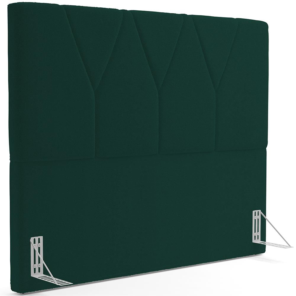 Cabeceira Cama Box Casal Quenn 160 cm Aurora W01 Bouclê Verde - Lyam Decor