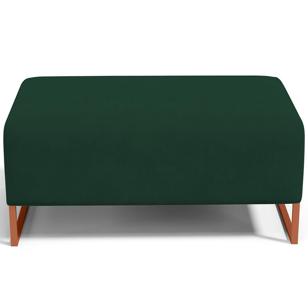 Kit 02 Puffs Decorativo Sala De Estar Cléo 90cm W01 Base Ferro Cobre Suede Verde Musgo - Lyam Decor