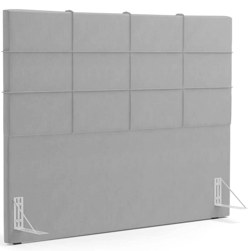 Cabeceira Cama Box Queen 160 cm Roma W01 Suede Cinza - Lyam