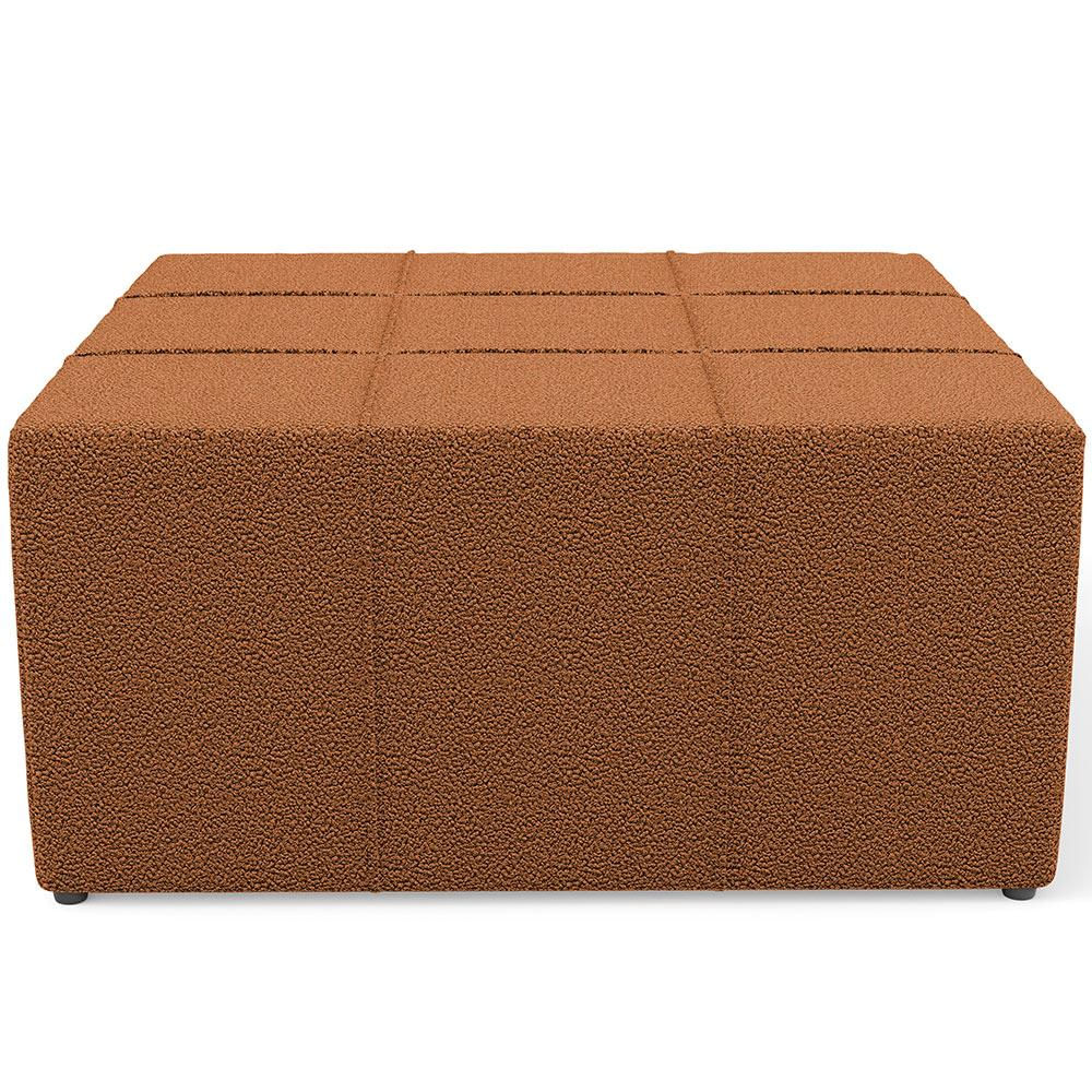 Puff Decorativo Para Sala de Estar Quadrado Milano 90x90cm W01 Bouclê Terracota - Lyam Decor