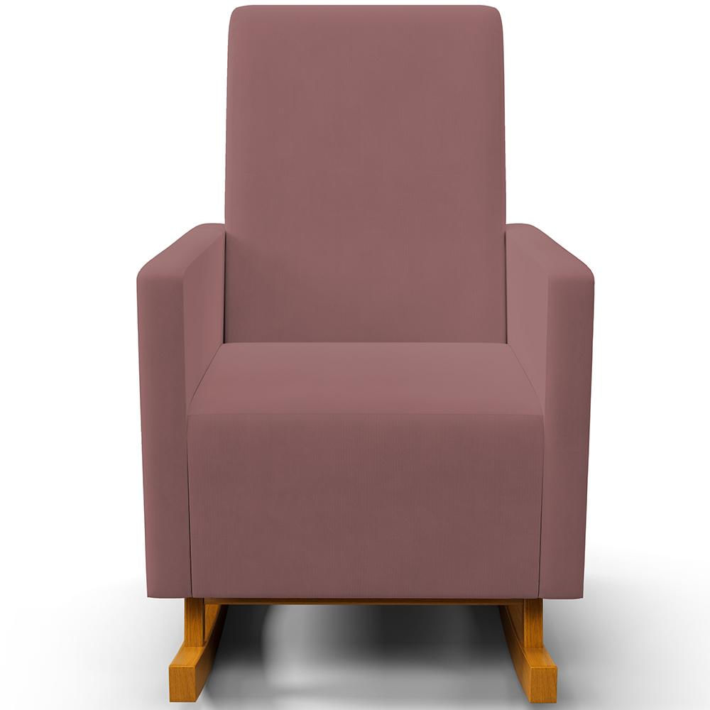 Poltrona de Amamentação com Balanço Ravena W01 Suede Rosê  - Lyam Decor