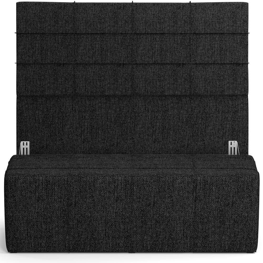 Kit Cabeceira Cama Box King 195cm com Calçadeira Roma W01 Linho Chumbo - Lyam