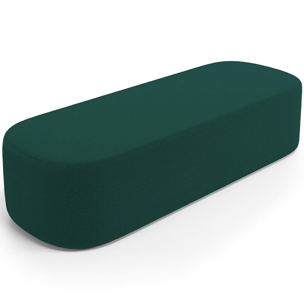 Puff Decorativo Orgânico Para Living Quarto 140cm Doha W01 Bouclê Verde - Lyam Decor