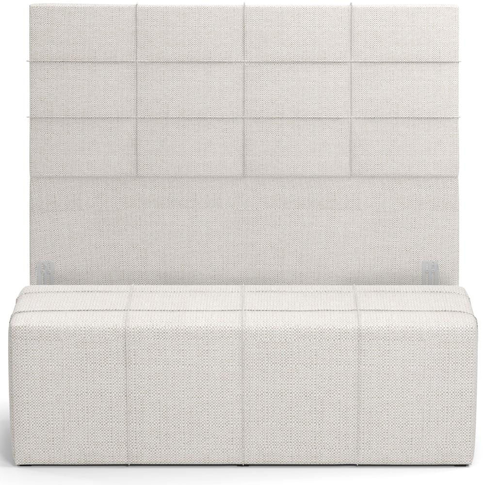 Kit Cabeceira Cama Box King 195cm com Calçadeira Roma W01 Linho Champagne - Lyam