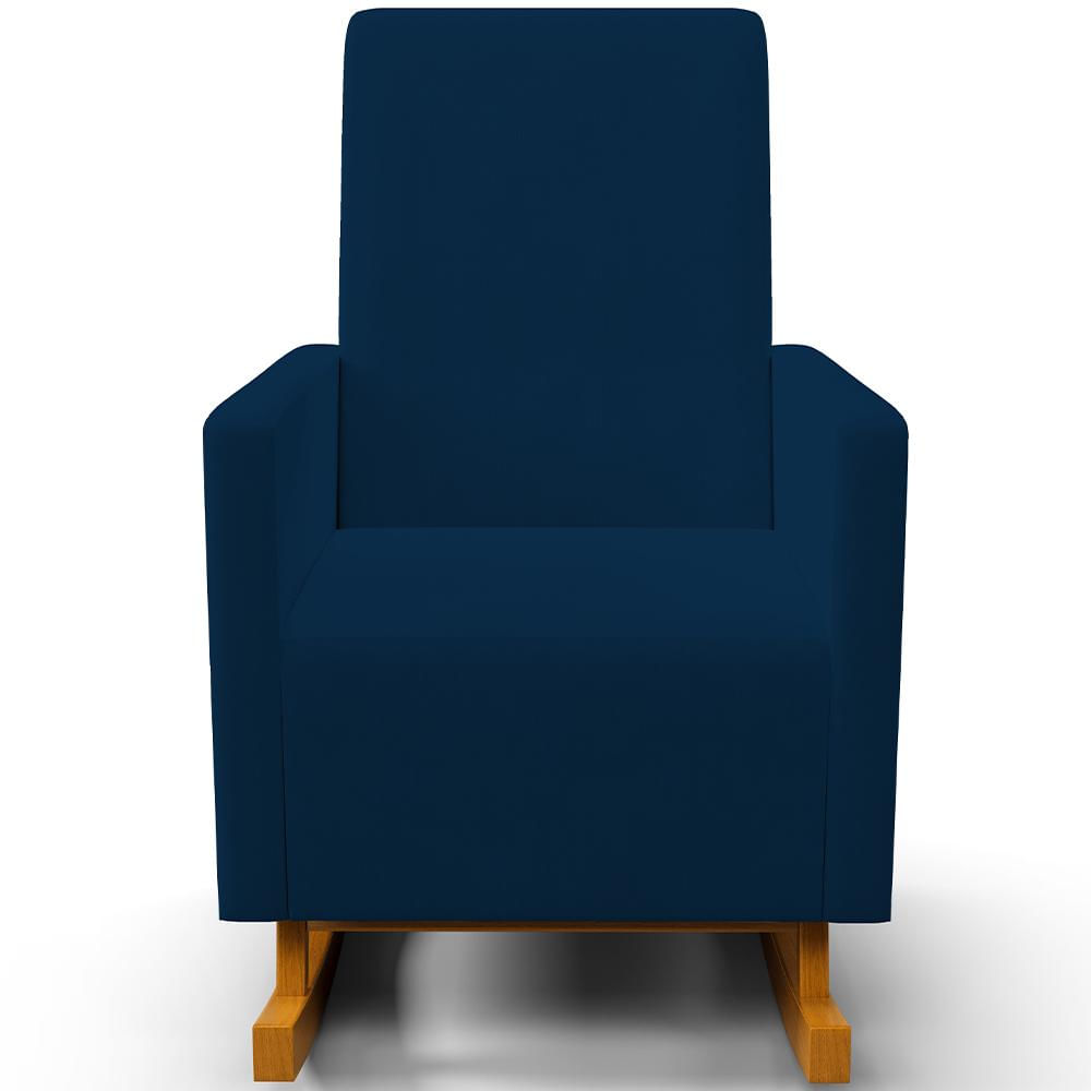 Poltrona de Amamentação com Balanço Ravena W01 Suede Azul Marinho  - Lyam Decor