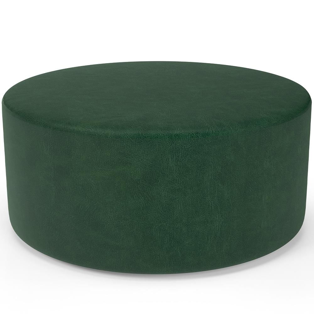 Puff Redondo Orgânico para Living 90cm Lola W01 Couríssimo Verde - Lyam Decor