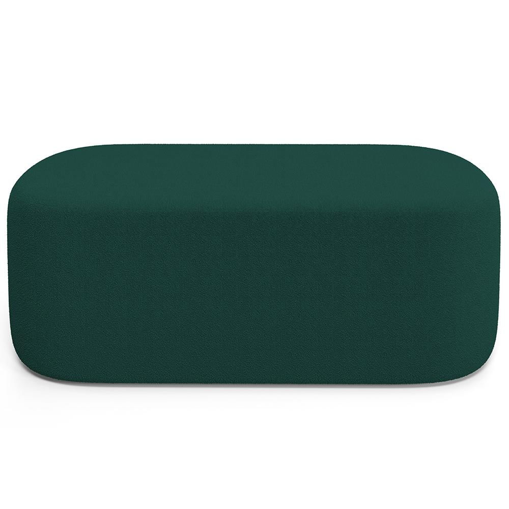 Kit 02 Puffs Decorativos Orgânicos Para Living Quarto 100cm Doha W01 Bouclê Verde - Lyam Decor