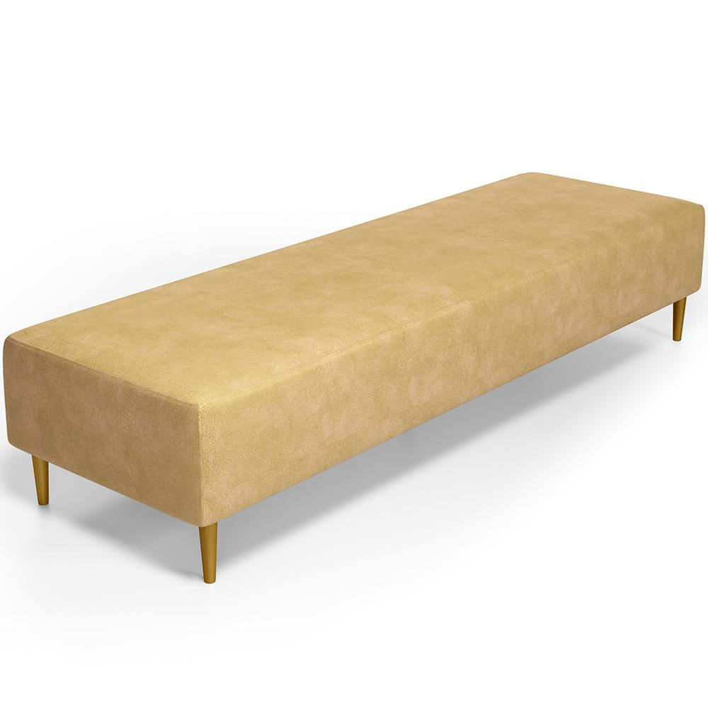 Puff Decorativo Sala de Estar Bali W01 Pés Palito 210x60cm Couríssimo Fendi - Lyam Decor