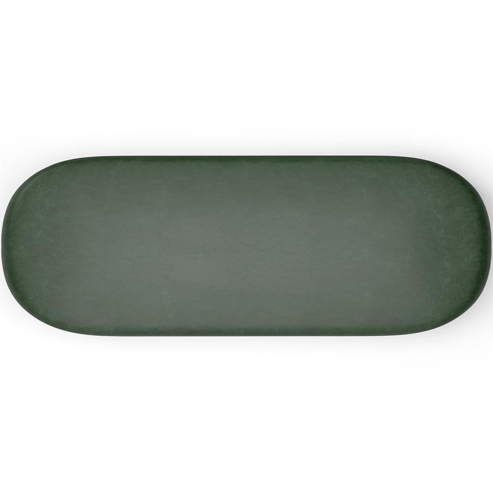 Puff Decorativo Orgânico Para Living Quarto 195cm Doha W01 Couríssimo Verde Musgo - Lyam Decor