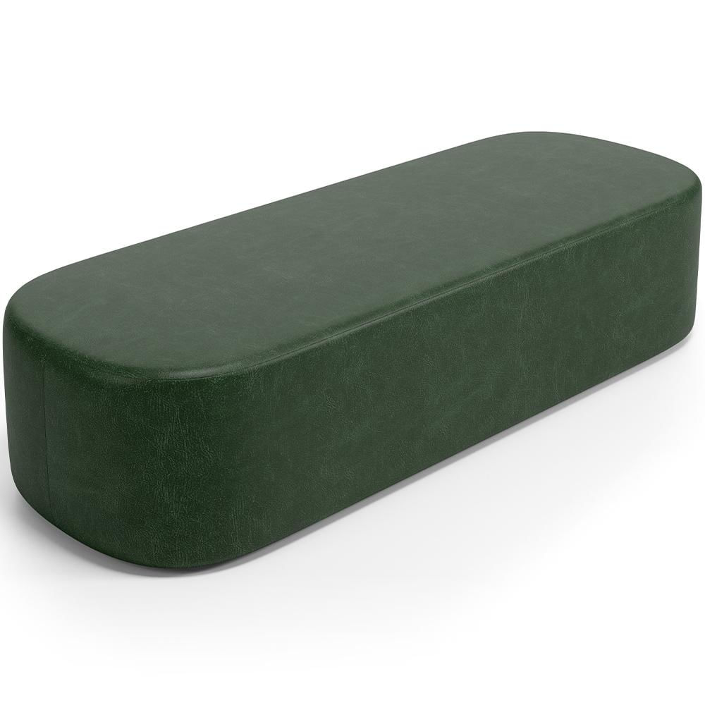 Puff Decorativo Orgânico Para Living Quarto 195cm Doha W01 Couríssimo Verde Musgo - Lyam Decor