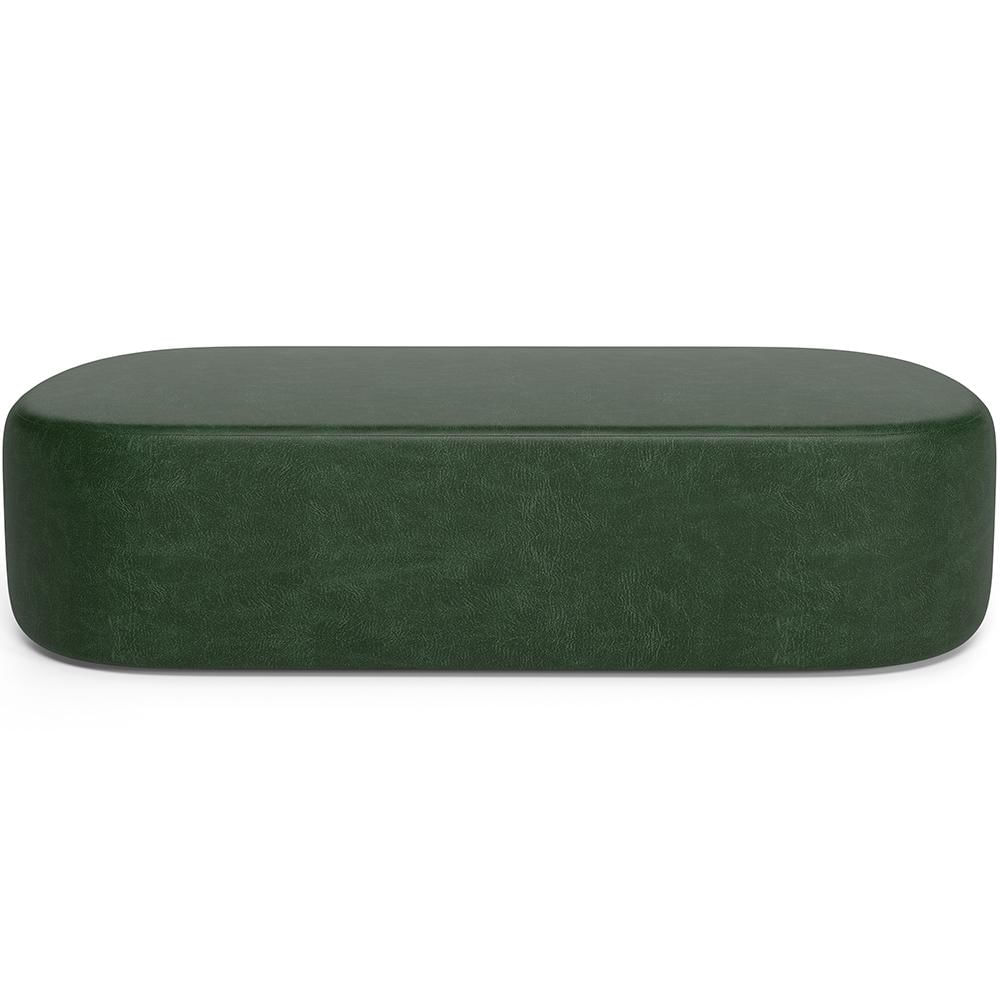 Puff Decorativo Orgânico Para Living Quarto 195cm Doha W01 Couríssimo Verde Musgo - Lyam Decor