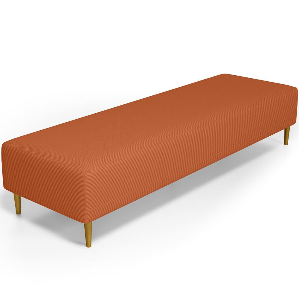 Puff Decorativo Sala de Estar Bali W01 Pés Palito 210x60cm Tecido Terracota - Lyam Decor