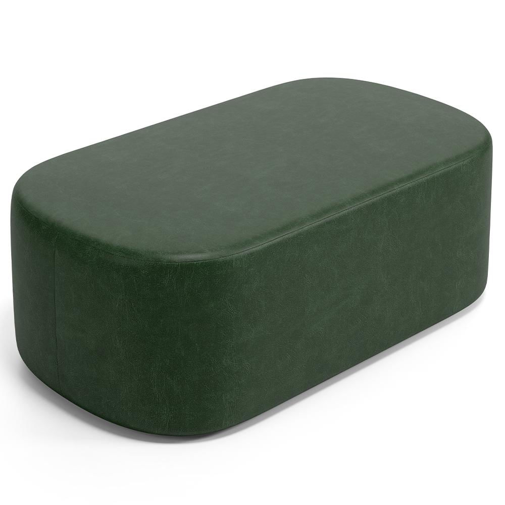 Puff Decorativo Orgânico Para Living Quarto 100cm Doha W01 Couríssimo Verde Musgo - Lyam Decor