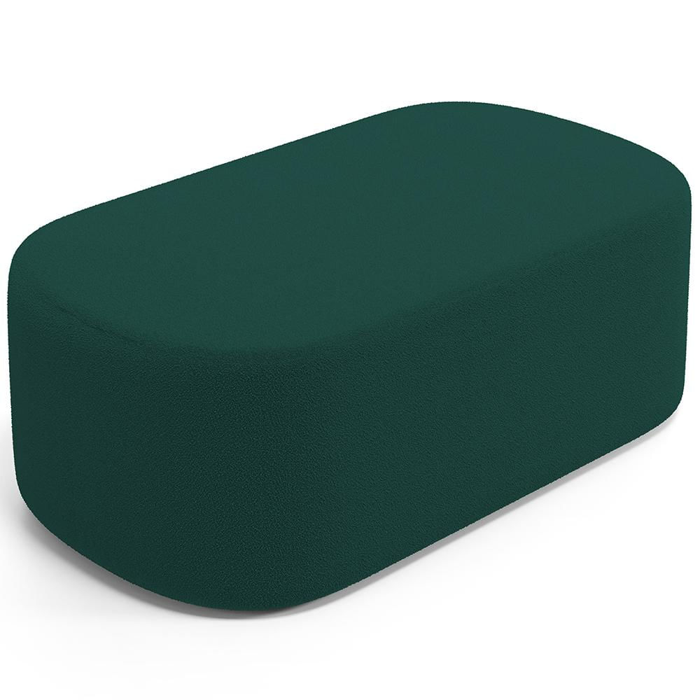 Puff Decorativo Orgânico Para Living Quarto 100cm Doha W01 Bouclê Verde - Lyam Decor