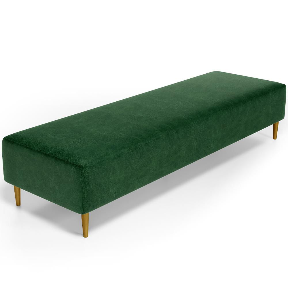 Puff Decorativo Sala de Estar Bali W01 Pés Palito 210x60cm Couríssimo Verde Musgo - Lyam Decor