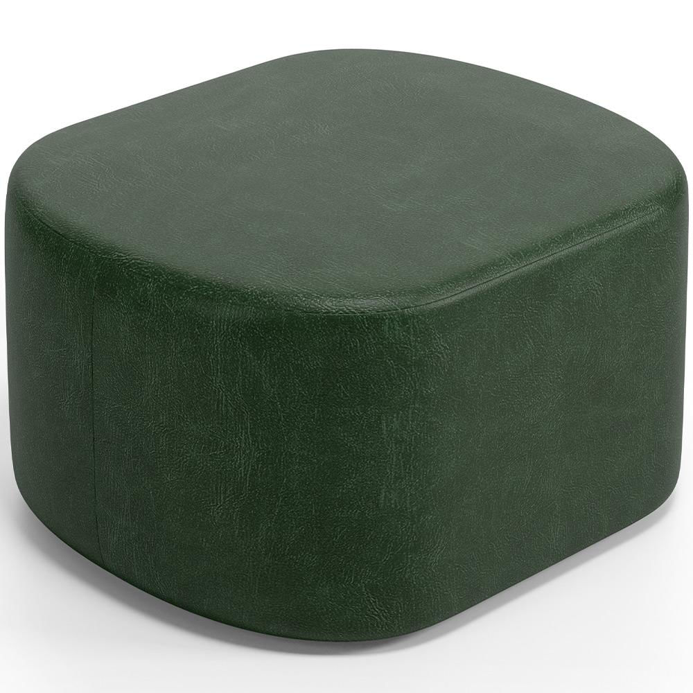 Puff Decorativo Orgânico para Living Quarto 70cm Doha W01 Couríssimo Verde Musgo - Lyam Decor