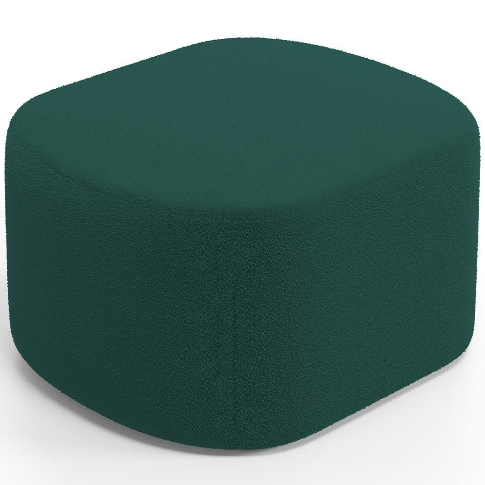 Puff Decorativo Orgânico para Living Quarto 70cm Doha W01 Bouclê Verde - Lyam Decor