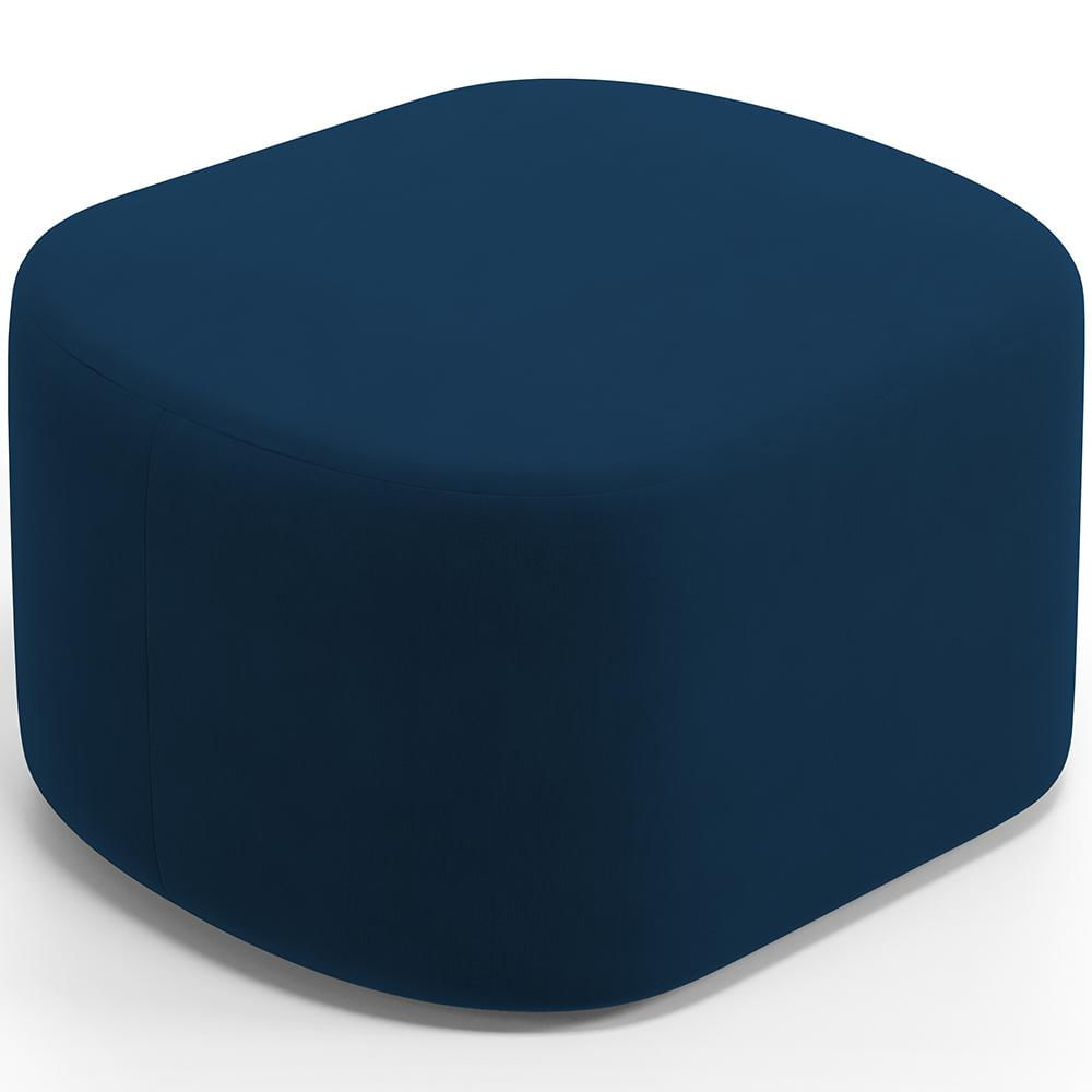 Puff Decorativo Orgânico para Living Quarto 70cm Doha W01 Suede Azul Marinho - Lyam Decor