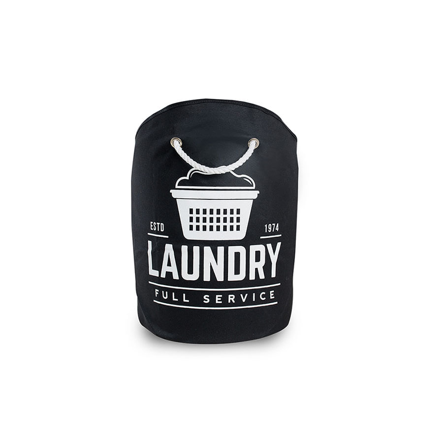 Cesto de Roupa Lavanderia Saco Dobravel Laundry Preto 15L