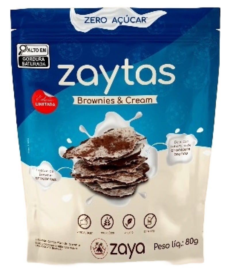 Biscoito Zaytas Brownies &amp; Cream Sem Glúten Zaya 80g