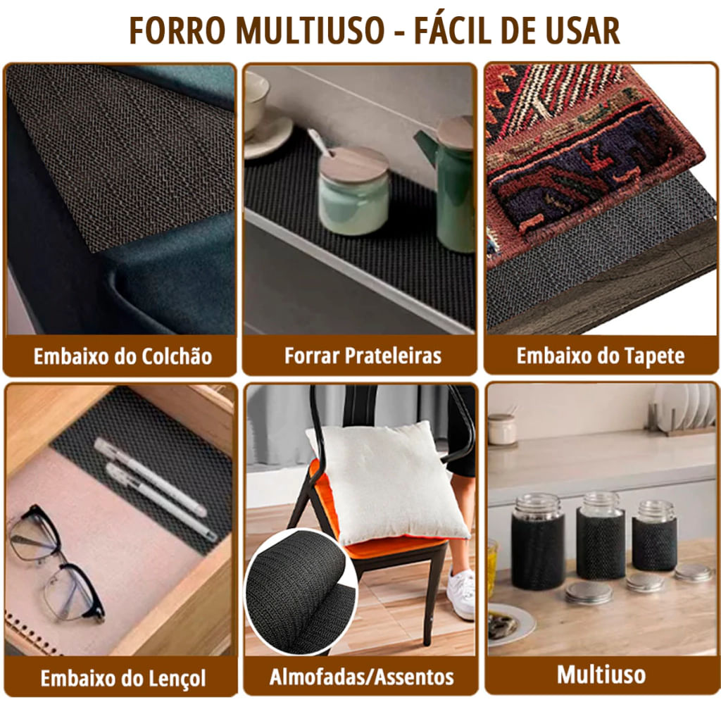 Forro Armário Gaveta Antiderrapante Slim Pt 8 Metro X 60cm