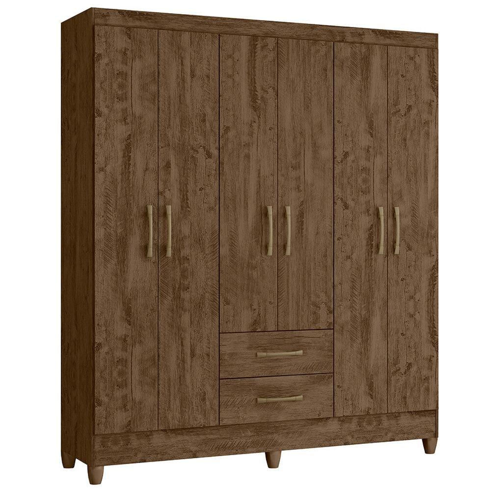 Guarda Roupa 6 Portas Panamá Castanho Wood 953331 Moval