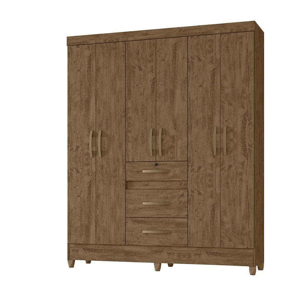 Guarda Roupa 6 Portas Itatiba Castanho Wood 868331 Moval